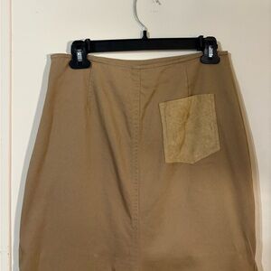 Together vintage maxi tan skirt real pocket and buckles do unbuckle !
